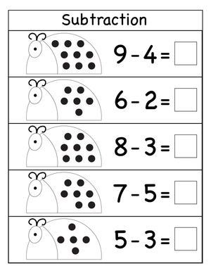 Fun Subtraction: Ladybug Worksheet for Early Math