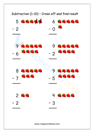 Subtraction with objects within 10