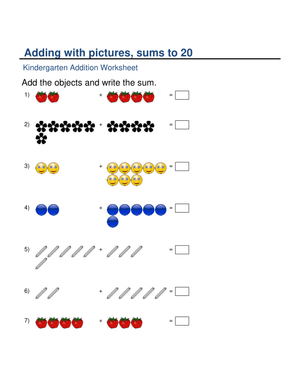 Visual Addition Practice With Fun Pictures