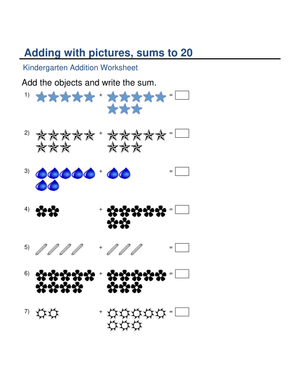 Adding With Pictures And Sums To 20