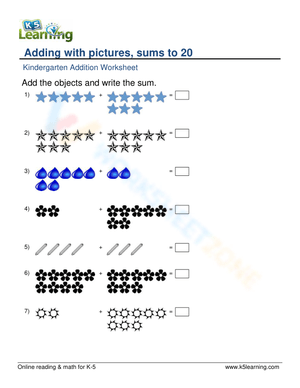 Adding With Pictures And Sums To 20
