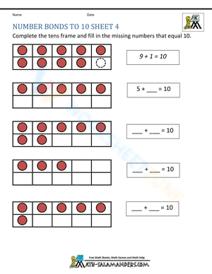 Fill in the missing number to make 10