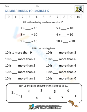Fill in the missing number to make 10