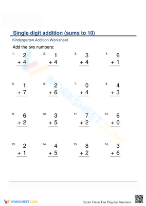 Sums to 10: Addition Practice