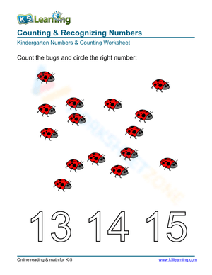 Counting & Number Recognition Worksheet