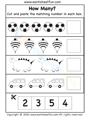 Hands-On Counting: Cut and Paste 1 to 10 Objects