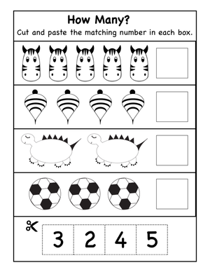 Count and Paste Objects 1-10 Worksheet
