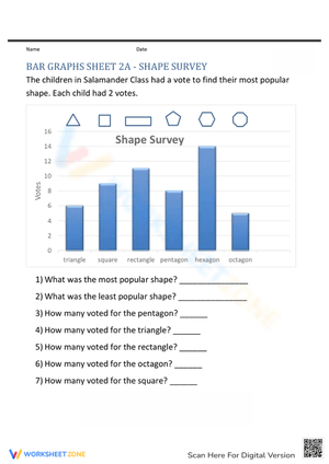 Bar Graph Worksheet: Shape Survey
