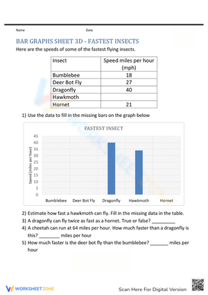 Fastest Insects Bar Graph Activity 