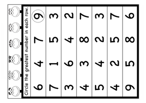 Circle The Greatest Number Math Worksheet