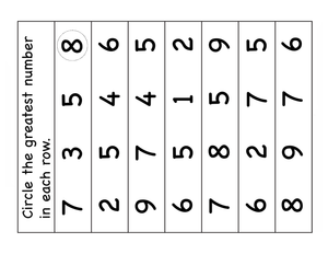 Circle the Greatest Number Practice Worksheet