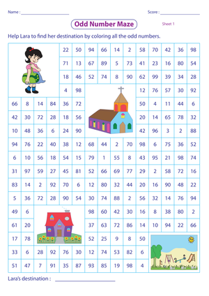 Odd Number Maze 1-100