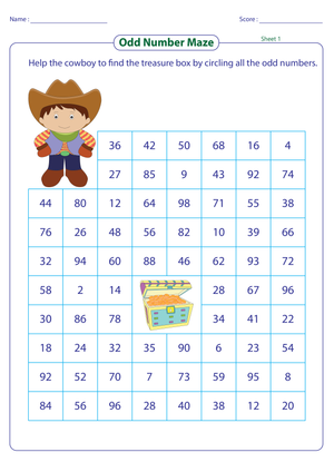 Odd Number Maze Fun: Exploring Numbers 1-100