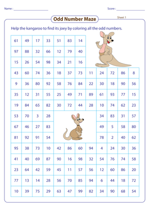 Navigate the Odd Number Maze: Numbers 1 to 100