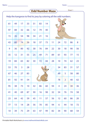 Navigate the Odd Number Maze: Numbers 1 to 100