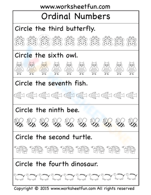 Ordinal Numbers Coloring 1st-10th Worksheet