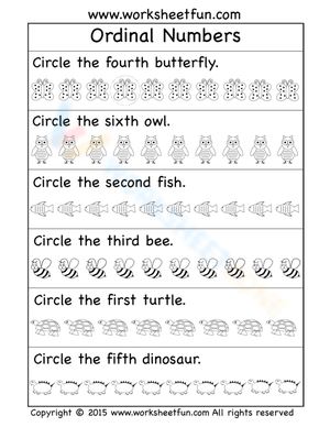 Coloring Ordinal Numbers 1st-10th