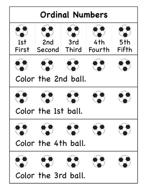 Fun with Ordinal Numbers: Coloring 1st to 10th