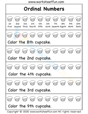 Ordinal Numbers Practice: Coloring from 1st to 10th