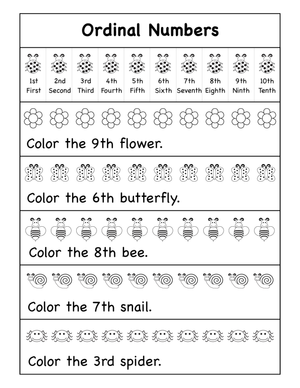 Engaging with Ordinal Numbers: 1st to 10th Coloring