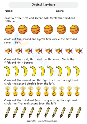 Learn Ordinal Numbers Up To 10th