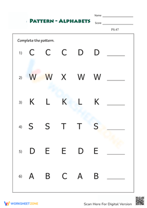 Alphabet Sequences Worksheet 