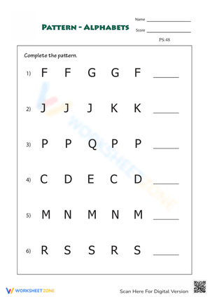 Alphabet Pattern Completion