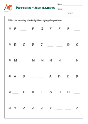 Essential Letter Pattern Worksheet | Grade 1 English