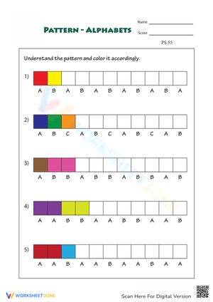 Color by Alphabet Pattern Worksheet