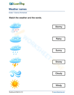 Grade 1: weather matching activity