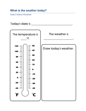 Essential Grade 2 Today's Weather Printable Worksheet