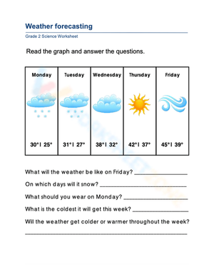 Grade 2 Weather Forecasting Worksheet — Essential Science