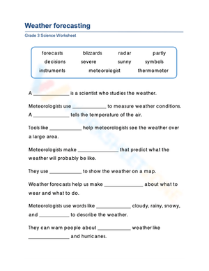 Essential Grade 2 Weather Forecasting Worksheet