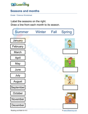 Seasons and their months