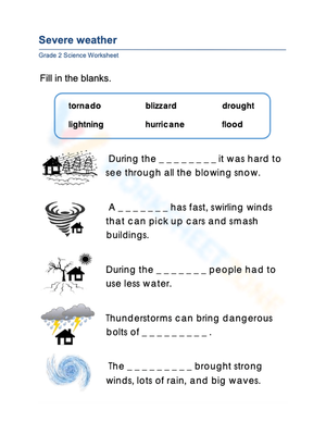 Grade 1 Severe Weather Worksheet — Essential Science Ready