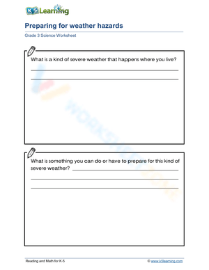 Grade 3: Preparation for weather hazards