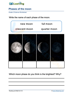 Grade 2: Exploring Moon Phases Worksheet