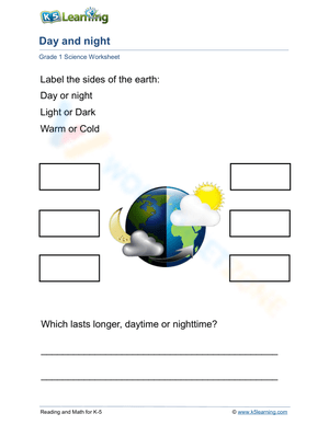 Day and Night Cycle Worksheet