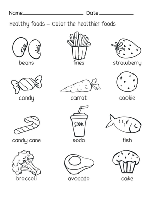 Essential Healthy Foods Worksheet | Kindergarten Science