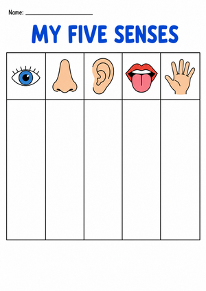 Grade K Five Senses — Printable No-Prep Worksheet