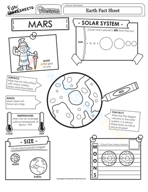 Kindergarten Earth and Spaces Worksheets 2024