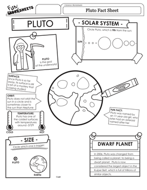 Pluto Fact Worksheet