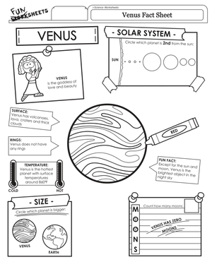 Venus Fact Worksheet