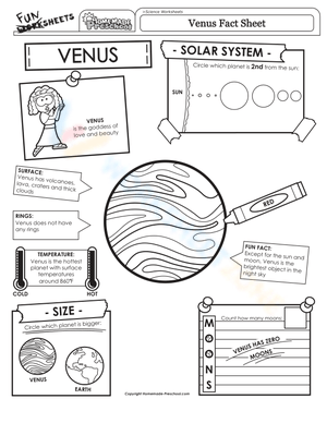 Venus Fact Worksheet