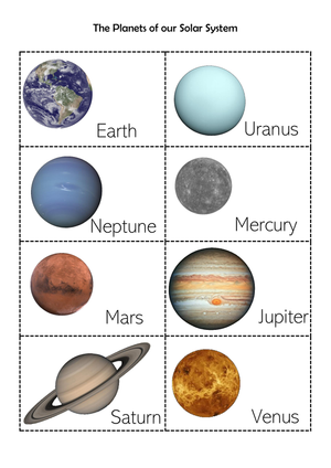 Planets in Correct Order Worksheet