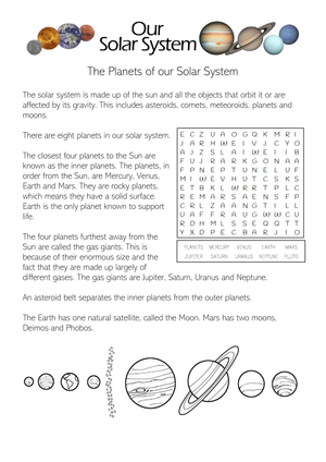 Planet Reading Comprehension Sheet