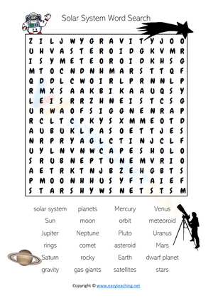 Explore the Solar System with a Word Search