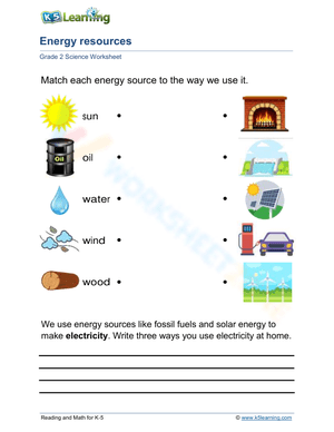 Grade 2 Natural Resource Worksheet