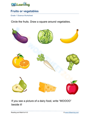 Fruits or vegetables 1