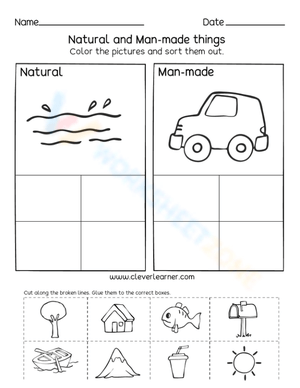 Natural and Man-Made Things Worksheet
